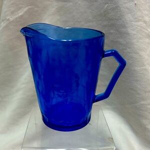 Hazel Atlus Shirley temple cobalt blue pitcher